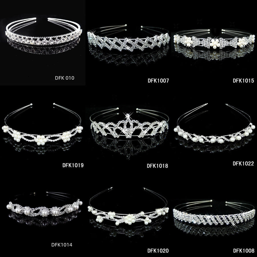 simple style crown flower copper inlay artificial pearls rhinestones hair band 1 piece