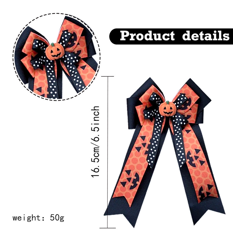 Girl'S IG Style Casual Pumpkin Bow Knot Ghost Cloth Hair Clip