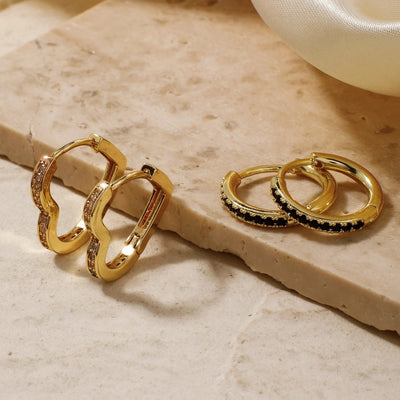 1 Pair Glam Lady Shiny Geometric Inlay Copper Zircon K Gold Plated Rhodium Plated Ear Studs