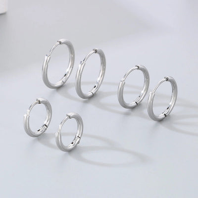 1 Pair Simple Style Round 304 Stainless Steel 18K Gold Plated Earrings