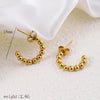 1 Pair Simple Style Commute Geometric Heart Shape Plating Titanium Steel Drop Earrings Earrings Ear Studs