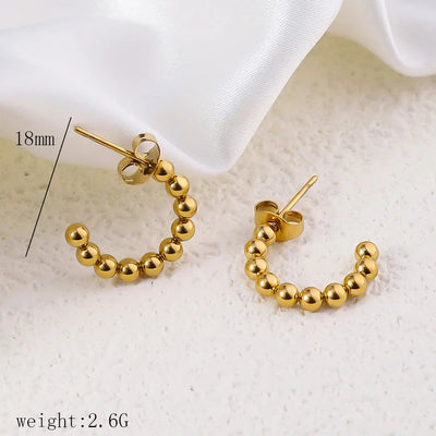 1 Pair Simple Style Commute Geometric Heart Shape Plating Titanium Steel Drop Earrings Earrings Ear Studs