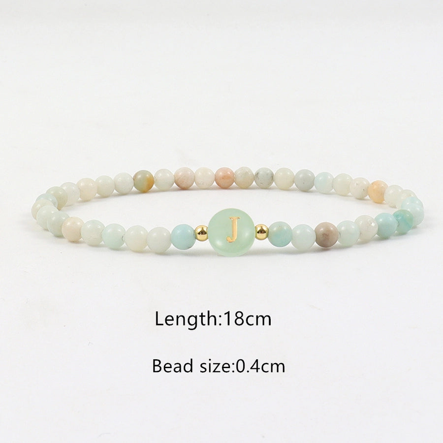 Elegant Simple Style Classic Style Letter natural stone Copper Bracelets In Bulk