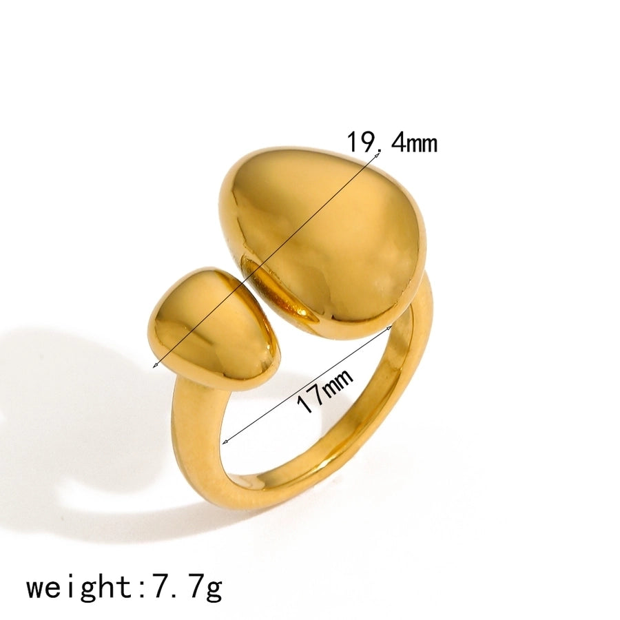 Jewelry IG Style Geometric 304 Stainless Steel 18K Gold Plated Polishing Plating Open Rings