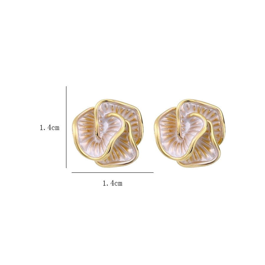 1 Pair Romantic Flower Enamel Copper Ear Studs