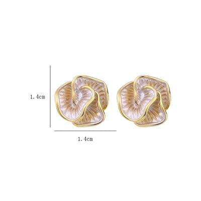 1 Pair Romantic Flower Enamel Copper Ear Studs
