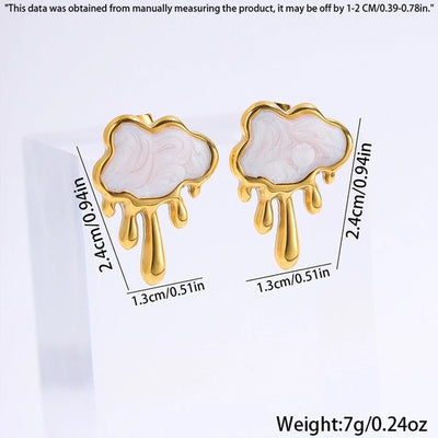 1 Pair Elegant Simple Style Classic Style Clouds 304 Stainless Steel Ear Studs