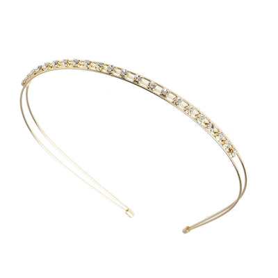 women's simple style waves flower bow knot metal inlay pearl zircon hair band