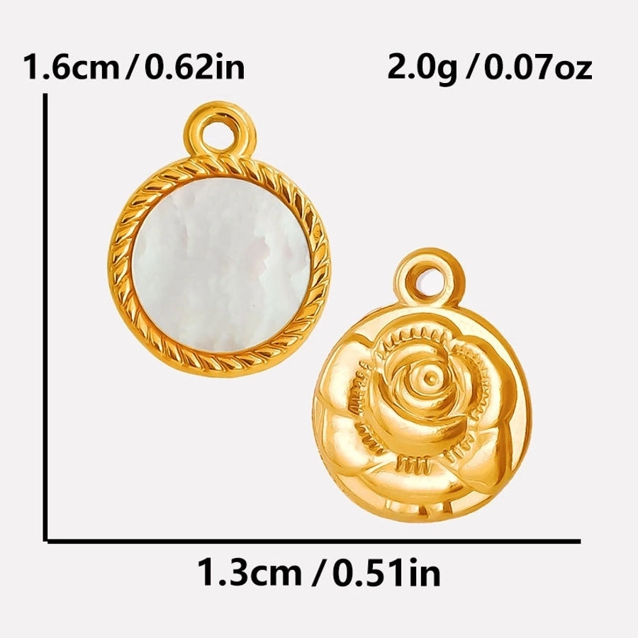 Jewelry Vintage Style Classic Style Round 304 Stainless Steel Shell Abalone Shell 18K Gold Plated Irregular Plating Charms Pendant Necklace