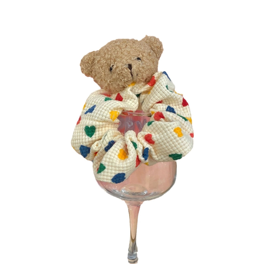 cute bear cloth handmade hair tie