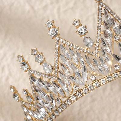 retro crown alloy plating inlay rhinestones crown