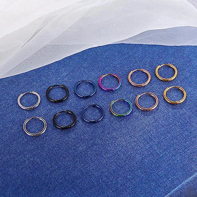 earrings titanium steel earrings thick thin coil boys and girls  circle stainless steel earrings