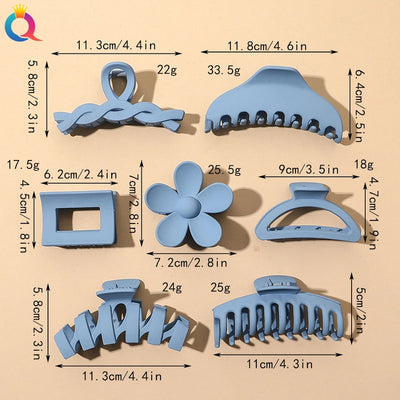 fashion solid color plastic metal hair claws 1 piece