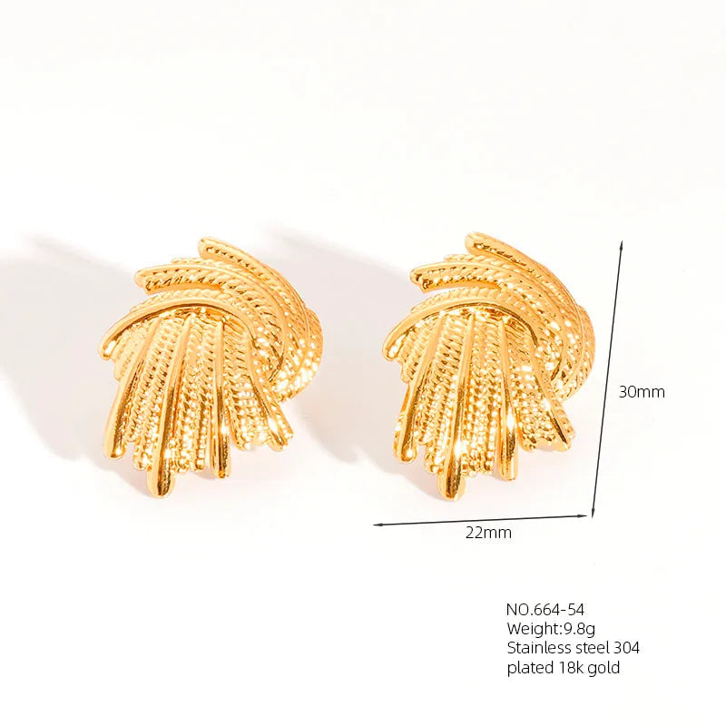 1 Pair Casual Simple Style Classic Style Geometric Square 304 Stainless Steel 18K Gold Plated Imitation Gold  Ear Studs