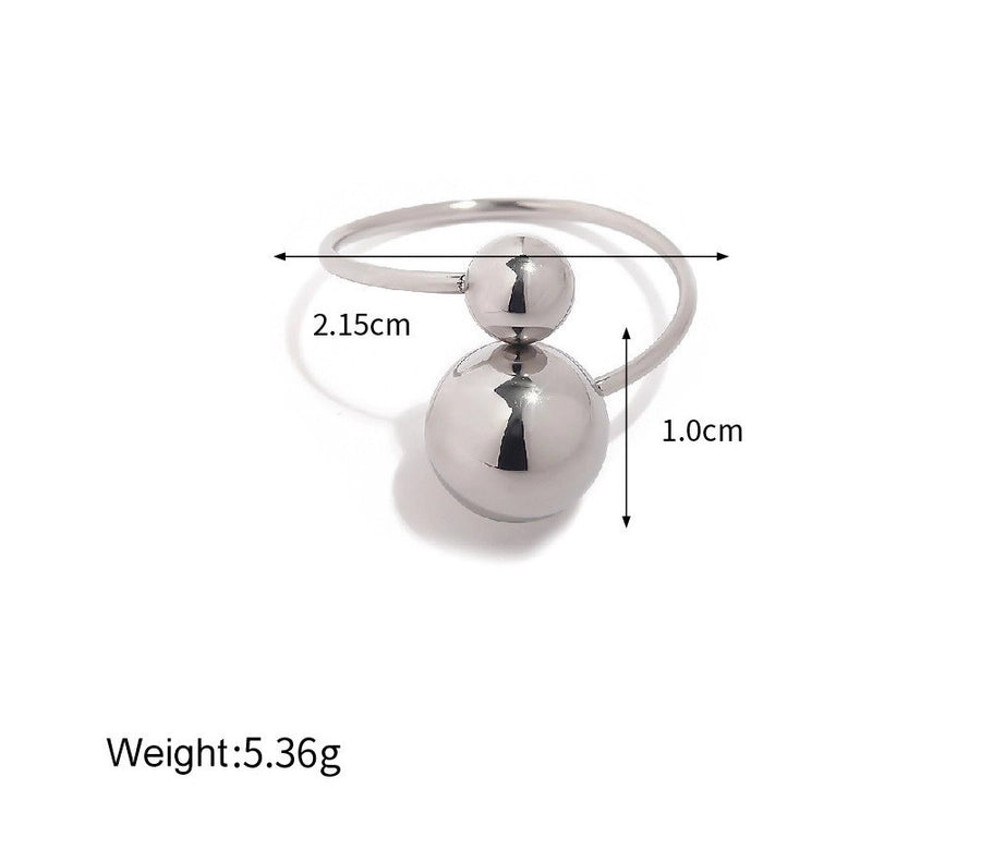 Jewelry Simple Style Geometric Round Titanium Steel Open Rings