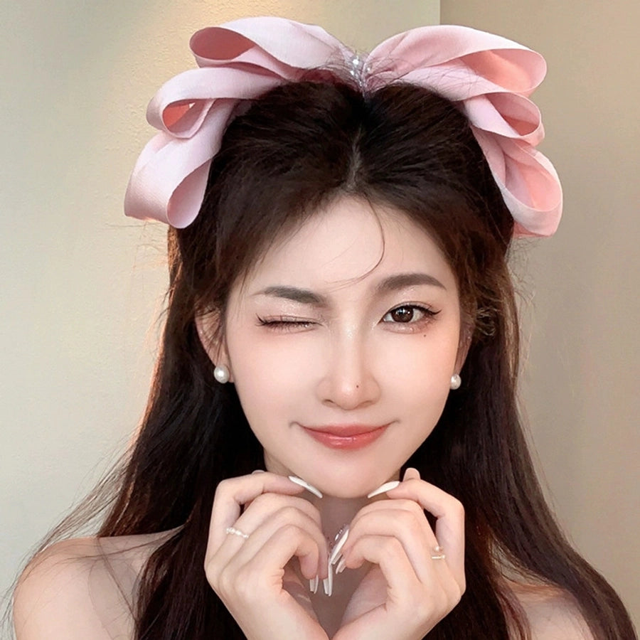 Women's Sweet Bow Knot Cloth Acetic acid sheets Handmade Hair Clip