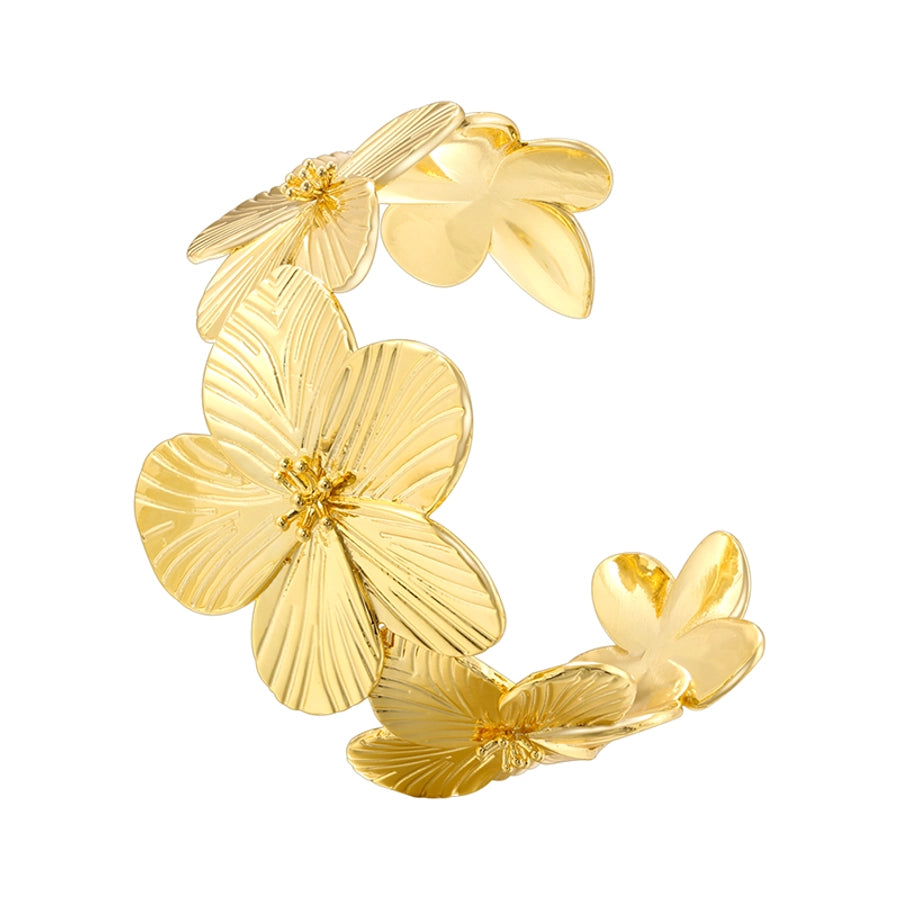 Copper 18K Gold Plated Conch Flower Bangle