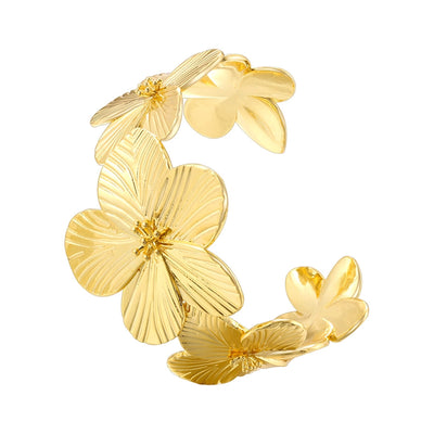 Copper 18K Gold Plated Conch Flower Bangle