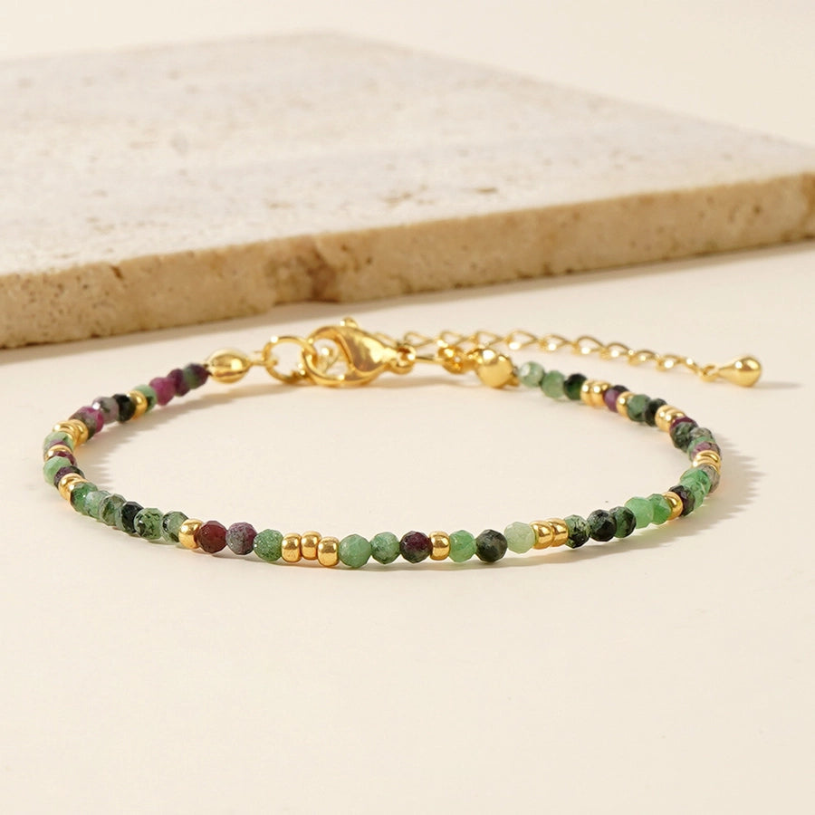 Hot Selling New Bohemian Style Colorful Natural Stone Beads String Bracelet Women's Jewelry Affordable Luxury Fashion