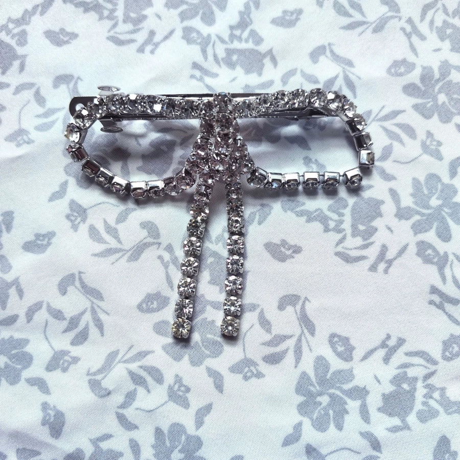 Women's Cute Bow Knot Glass Iron Copper Handmade Hair Clip