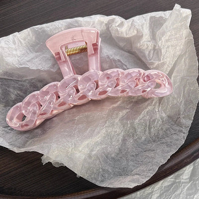 simple large semi-transparent candy color chain hair claw shark clip