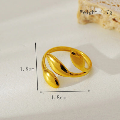 Jewelry Elegant Simple Style Snake 304 Stainless Steel 18K Gold Plated Open Rings