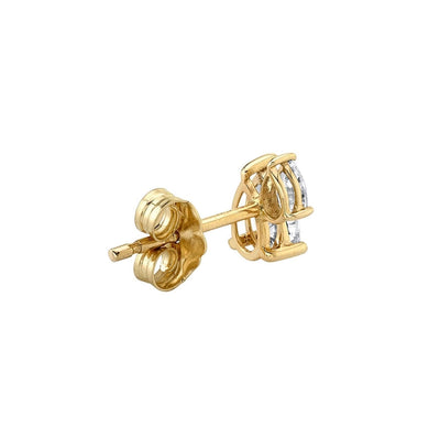1 Pair Simple Style Shiny Water Droplets Inlay Copper Zircon 24K Gold Plated Ear Studs