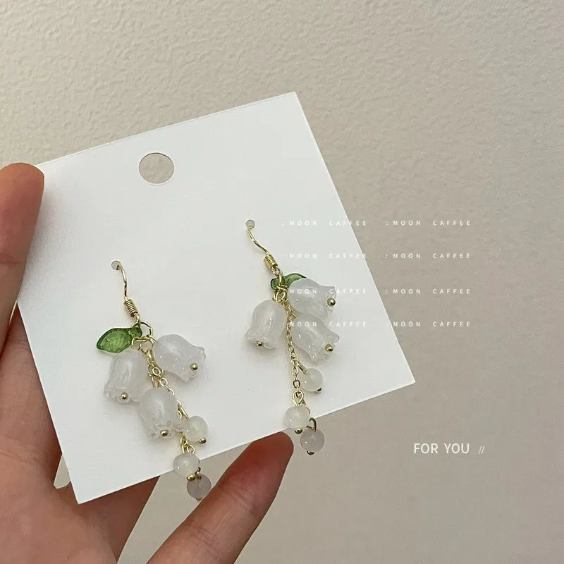 1 pair sweet flower plating alloy earrings