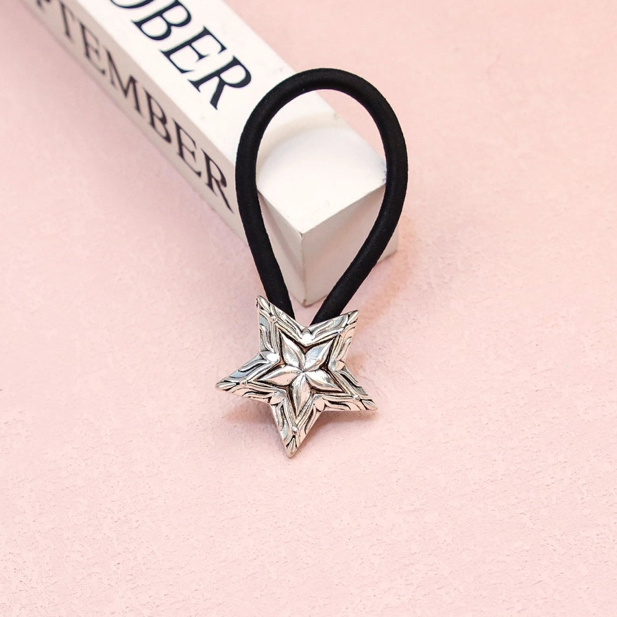 Women's Ethnic Style Color Block Cloth Metal Hair Tie