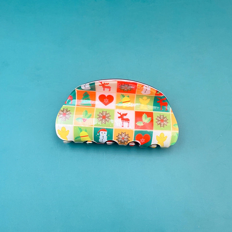 Christmas Basic Women's Christmas Tree Deer PVC Hair Claws