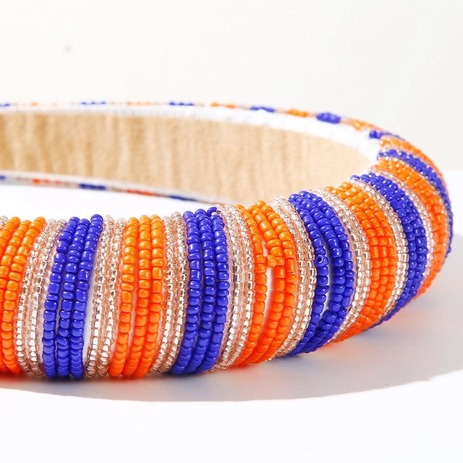 Women's Casual Vacation Classic Style Round Beaded Alloy Cloth Beaded Beads Hair Band