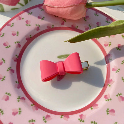 cute heart shape flower resin plating hair clip
