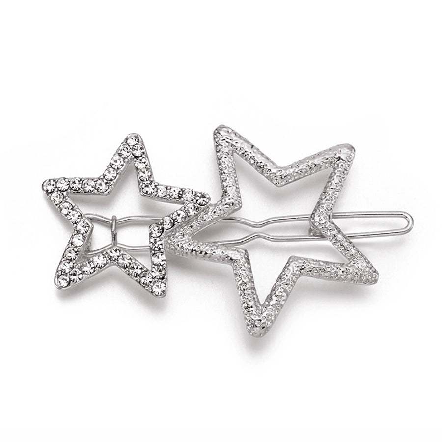 Women's Cute Sweet Star Metal Inlay Rhinestones Hair Clip