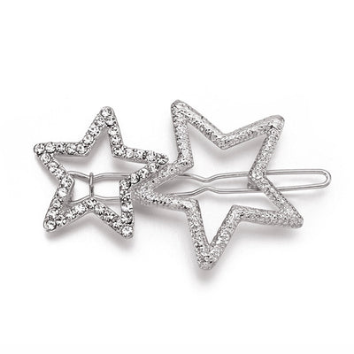 Women's Cute Sweet Star Metal Inlay Rhinestones Hair Clip