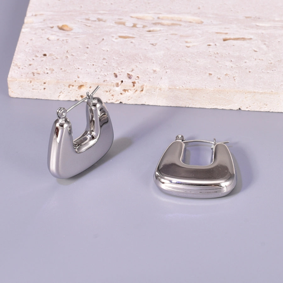 1 Pair Simple Style Geometric 304 Stainless Steel 18K Gold Plated Ear Studs