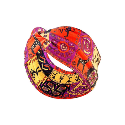 fashion color block flower cloth hair band 1 piece