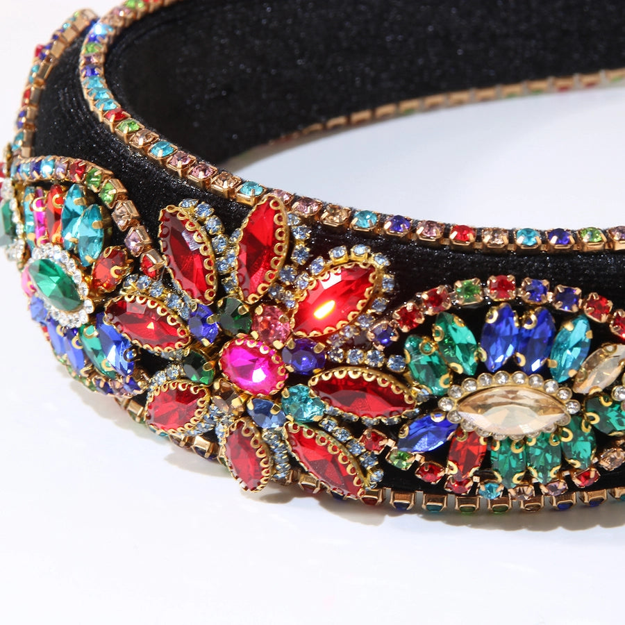 Women's Elegant Streetwear Geometric Flannel Rhinestones Hair Band