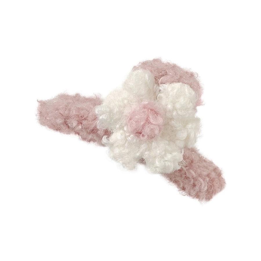 Women's Sweet Floral Plush Hair Claws