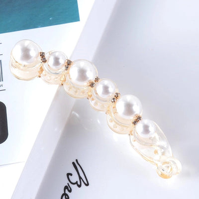 simple style geometric plastic artificial pearls hair clip