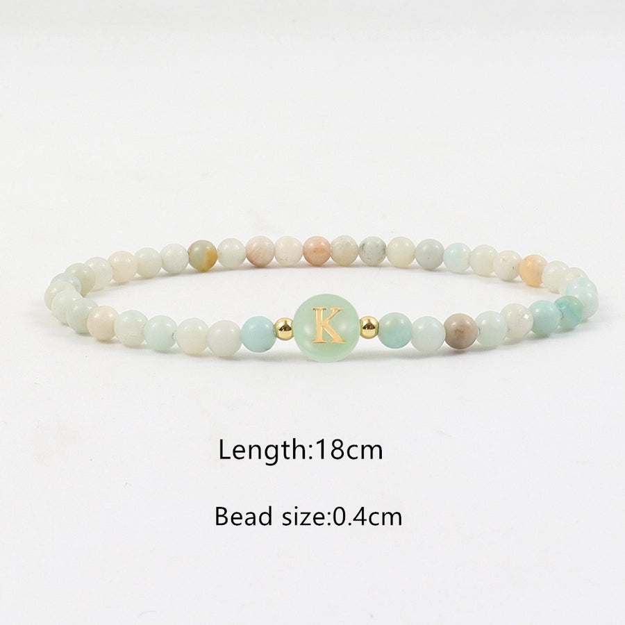 Elegant Simple Style Classic Style Letter natural stone Copper Bracelets In Bulk