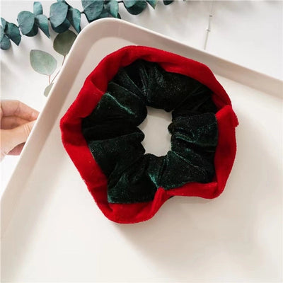 Christmas Cartoon Style Cute Women's Christmas Hat Christmas Tree Santa Claus Flannel Hair Tie