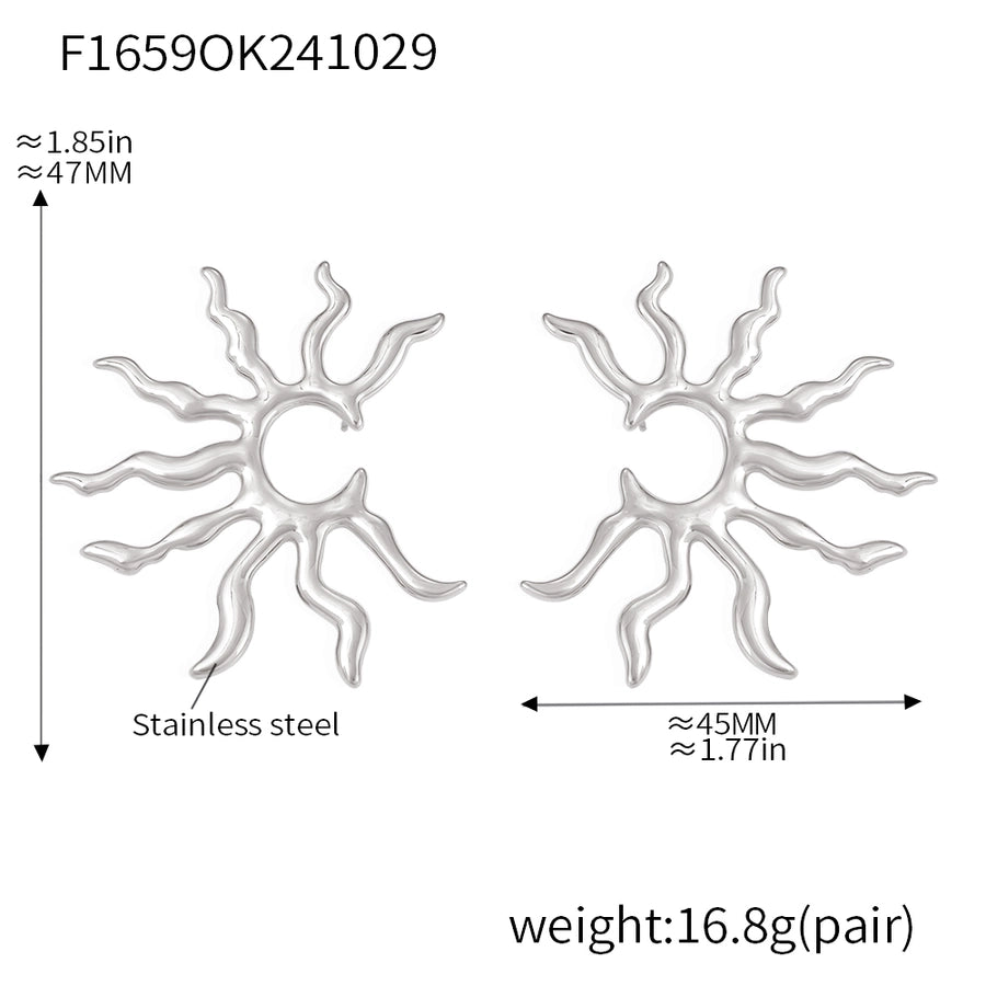 1 Pair Elegant Preppy Style Artistic Sun 304 Stainless Steel 18K Gold Plated Ear Studs
