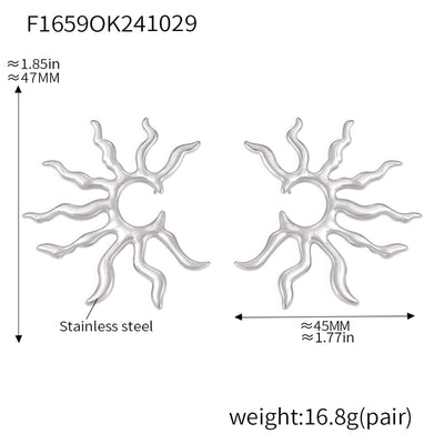 1 Pair Elegant Preppy Style Artistic Sun 304 Stainless Steel 18K Gold Plated Ear Studs