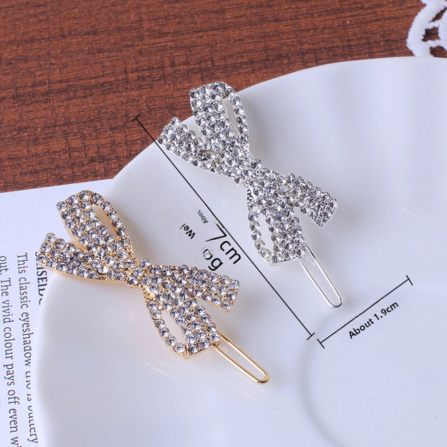 Alloy Rhinestone Bow Hairpin Women's Korean-style Internet Red Hairpin Side Korean-style Rhinestone Bow Frog Clip Side Clip