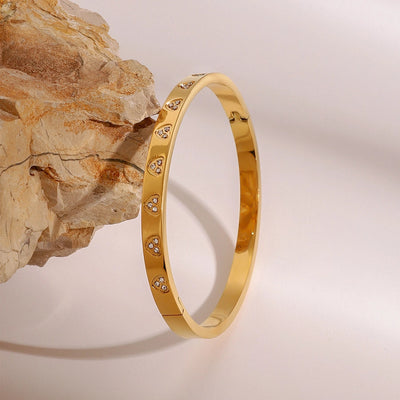 Simple Style Heart Shape 304 Stainless Steel Bangle In Bulk