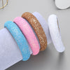 xinqi european and american onion powder headband creative sponge women's wide-edged headband 3cm glitter color hair pressing hairpin supply