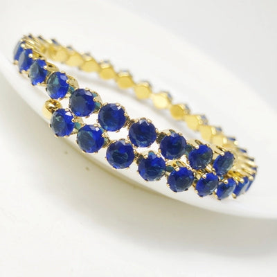 Elegant Solid Color 304 Stainless Steel 18K Gold Plated Zircon Bangle In Bulk