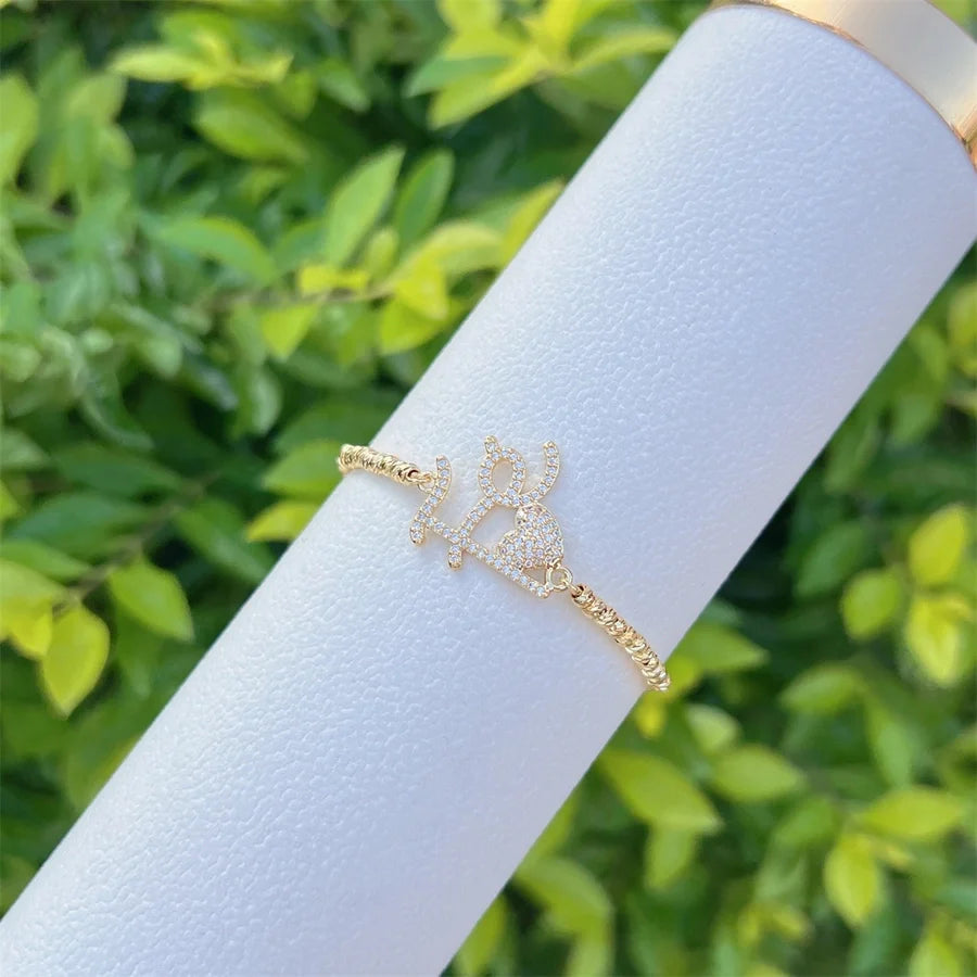 Jewelry Elegant Letter Star Heart Shape Copper Bracelets