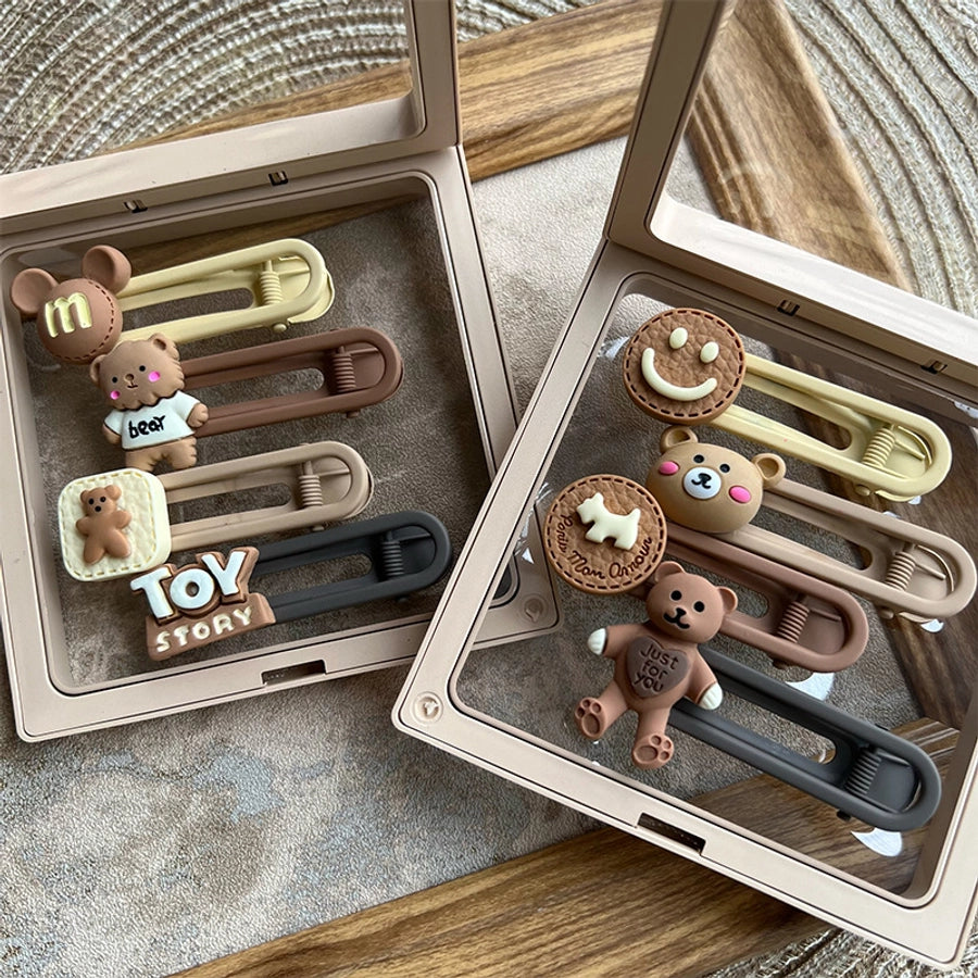 cute cartoon metal hair clip 4 pieces