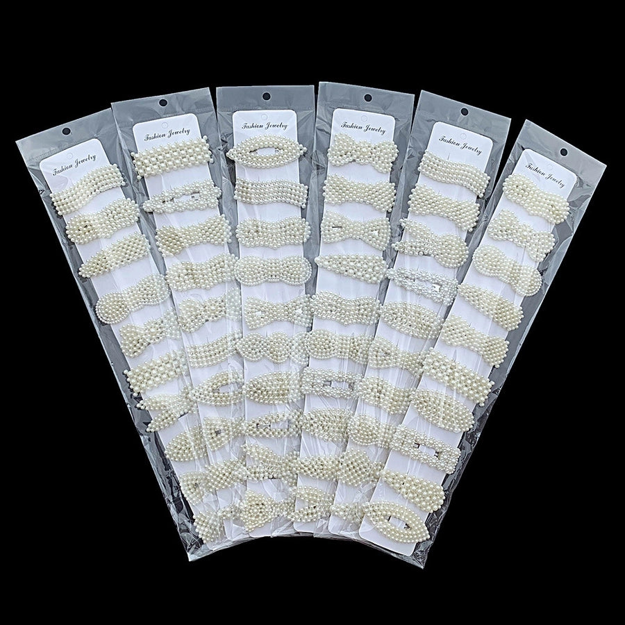 TikTok Pearl hairpin set Korean version of ten-piece set factory direct Japanese and Korean  Net Red Pearl hairpin set